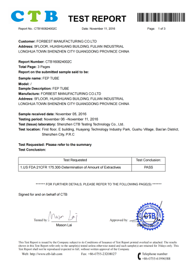 FEP TUBE -FDA Grade